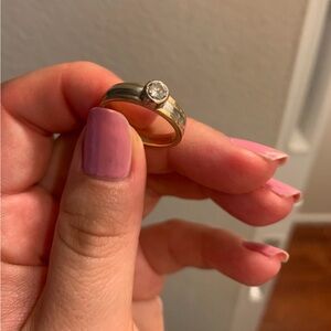 Engagement Ring w/ Tiffany & Co. Natural Diamond-Gold & Platinum-Modern-Bezel